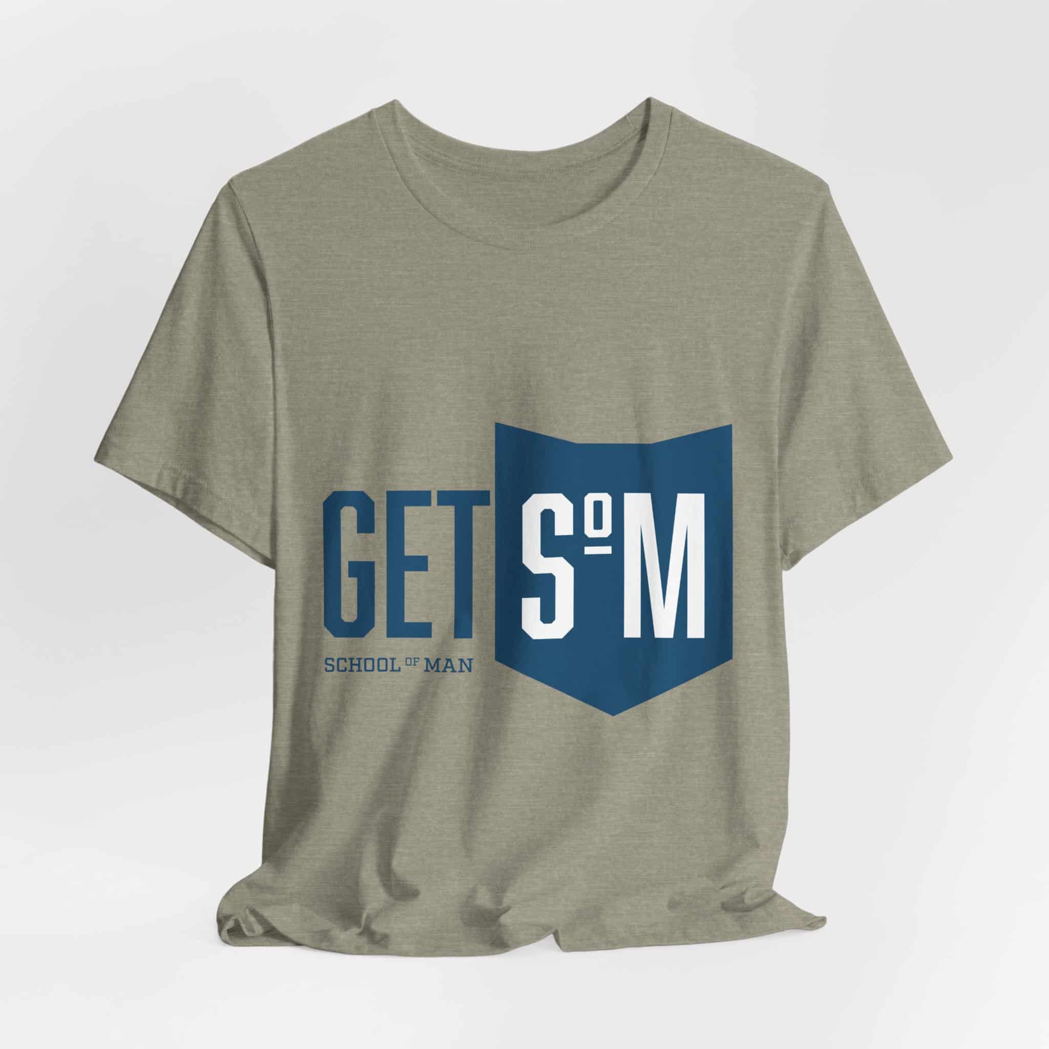 Get Some Shield logo T-Shirt | Retro Typographic School Man Tee - Image 24