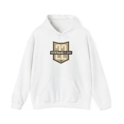 Veterans A Day Shield Hoodie — '22' Military Tribute Pullover with Inspirational Back Quote