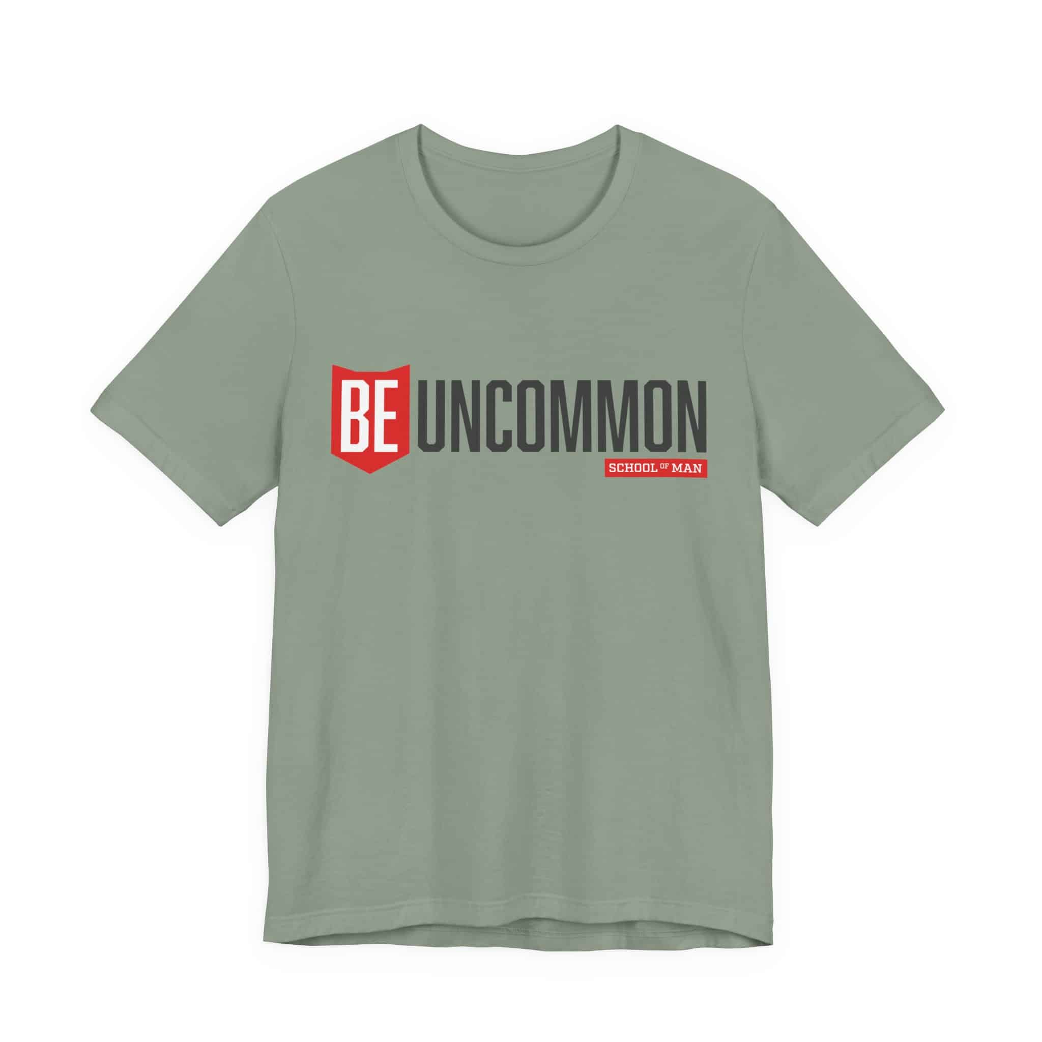 Be Uncommon graphic Tee | Motivational typography shirt, Red shield logo - Image 43