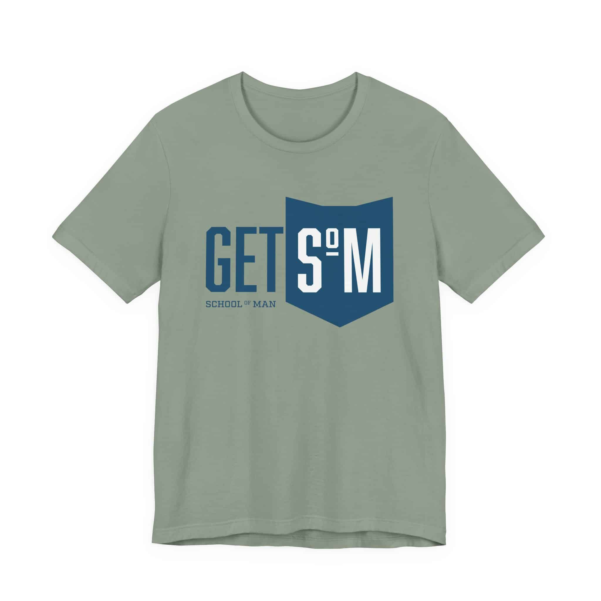 Get Some Shield logo T-Shirt | Retro Typographic School Man Tee - Image 25