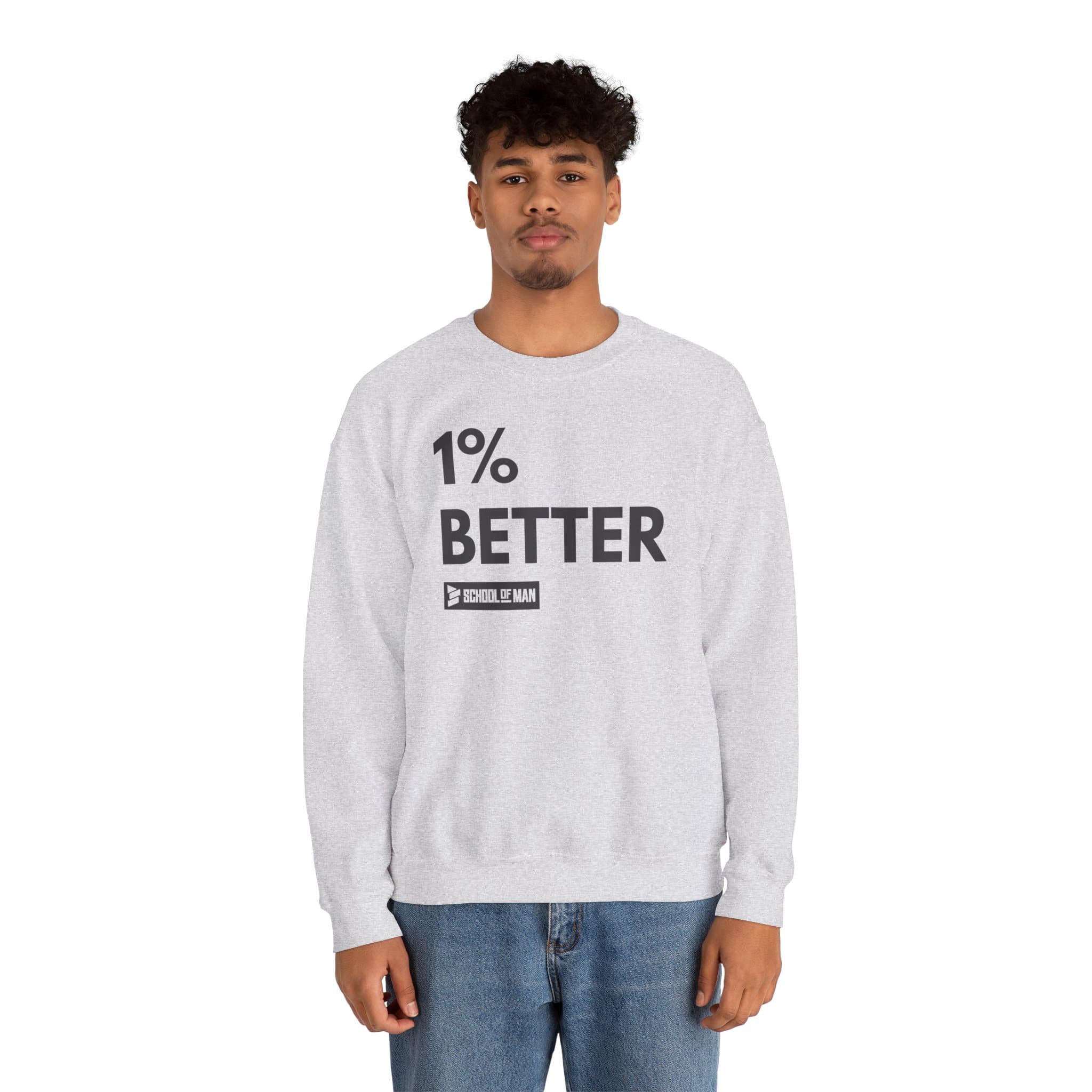 1% Better Crewneck Sweatshirt – Motivational Fitness Pullover - Image 12