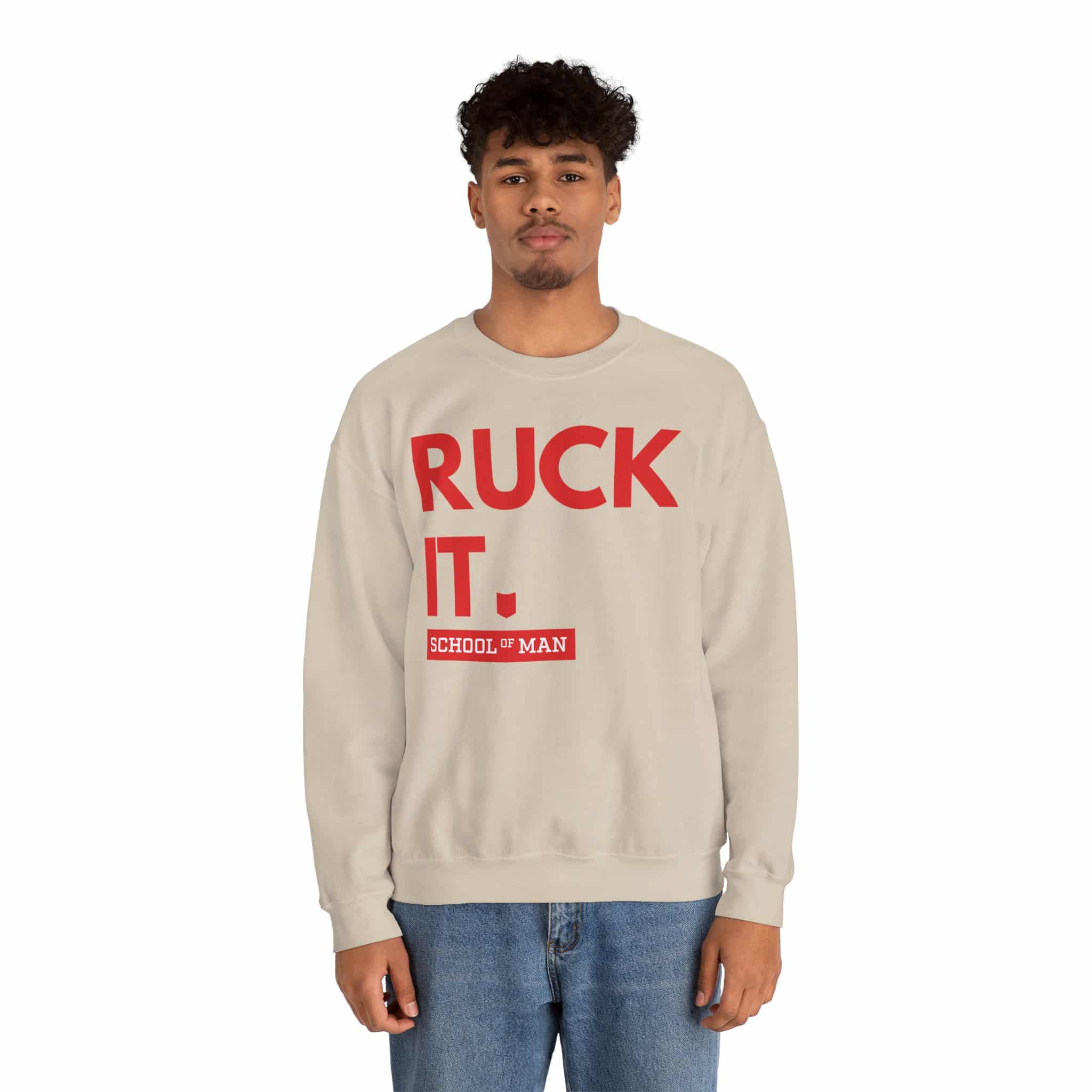 Ruck It Crewneck Sweatshirt — "Ruck It" Bold Red Graphic - Image 23