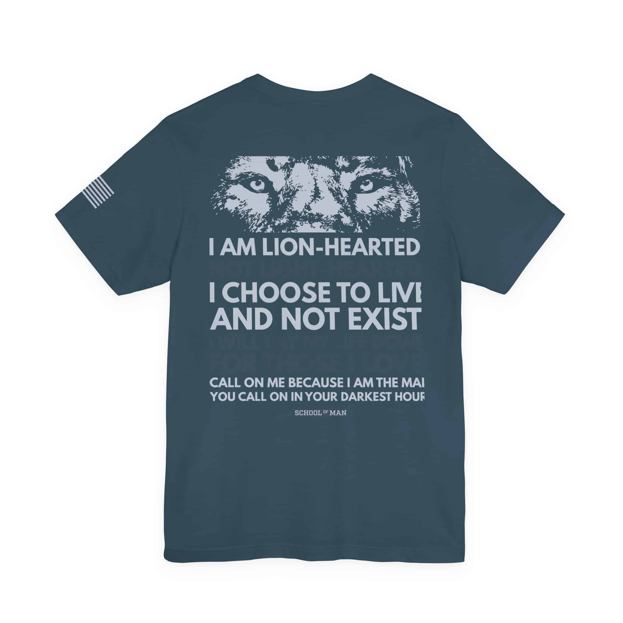 Lion-Hearted Typography Tee | I Am Lion-Hearted Inspirational T-Shirt - Image 42