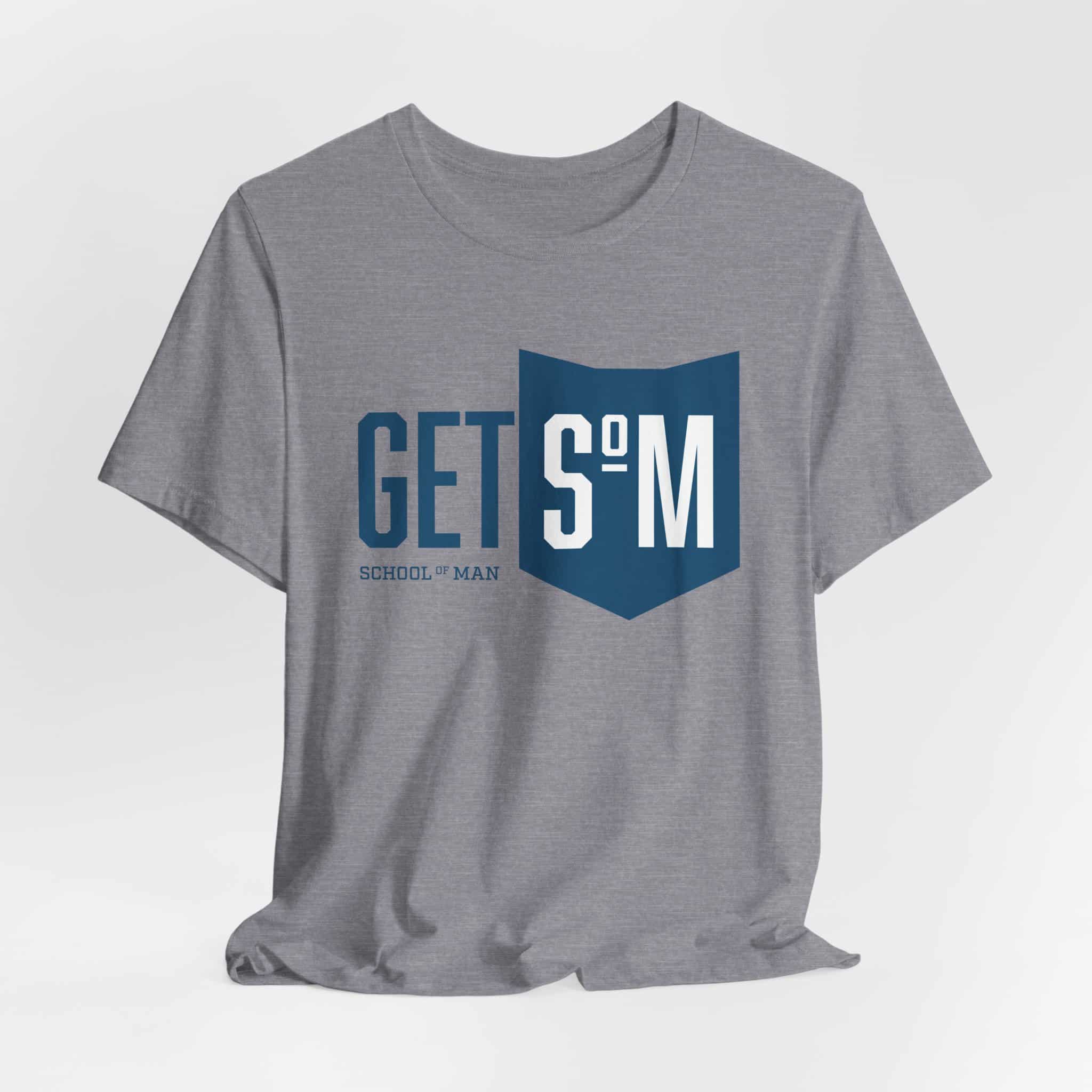 Get Some Shield logo T-Shirt | Retro Typographic School Man Tee - Image 44