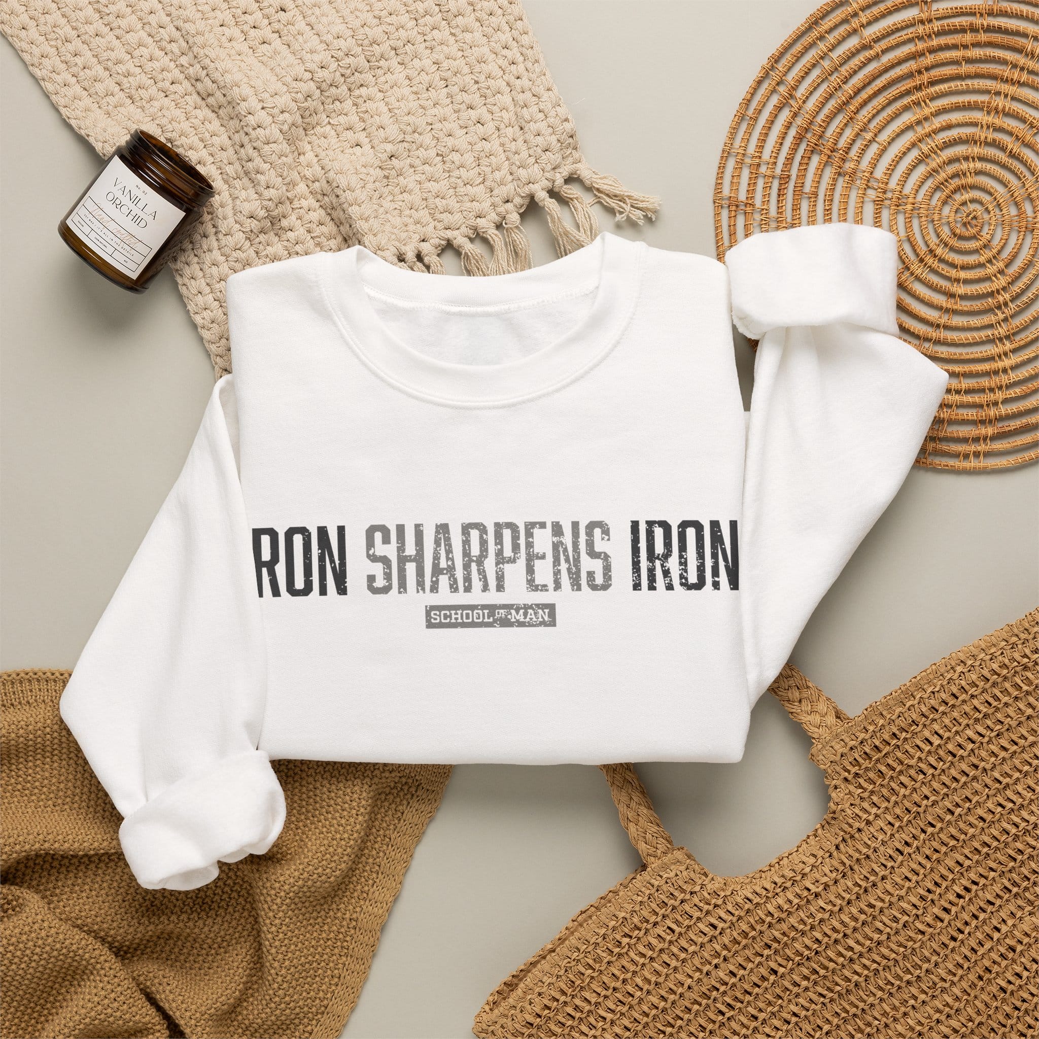 Crewneck Sweatshirt — "Iron Sharpens Iron" Motivational Pullover - Image 4