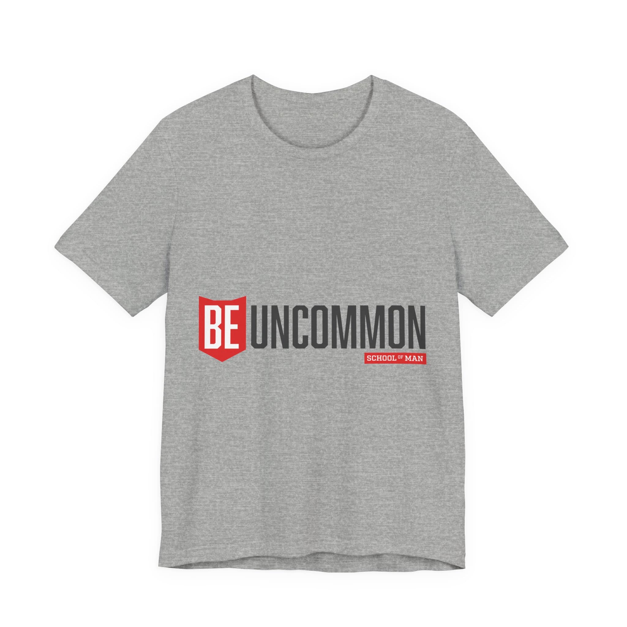 Be Uncommon graphic Tee | Motivational typography shirt, Red shield logo - Image 47