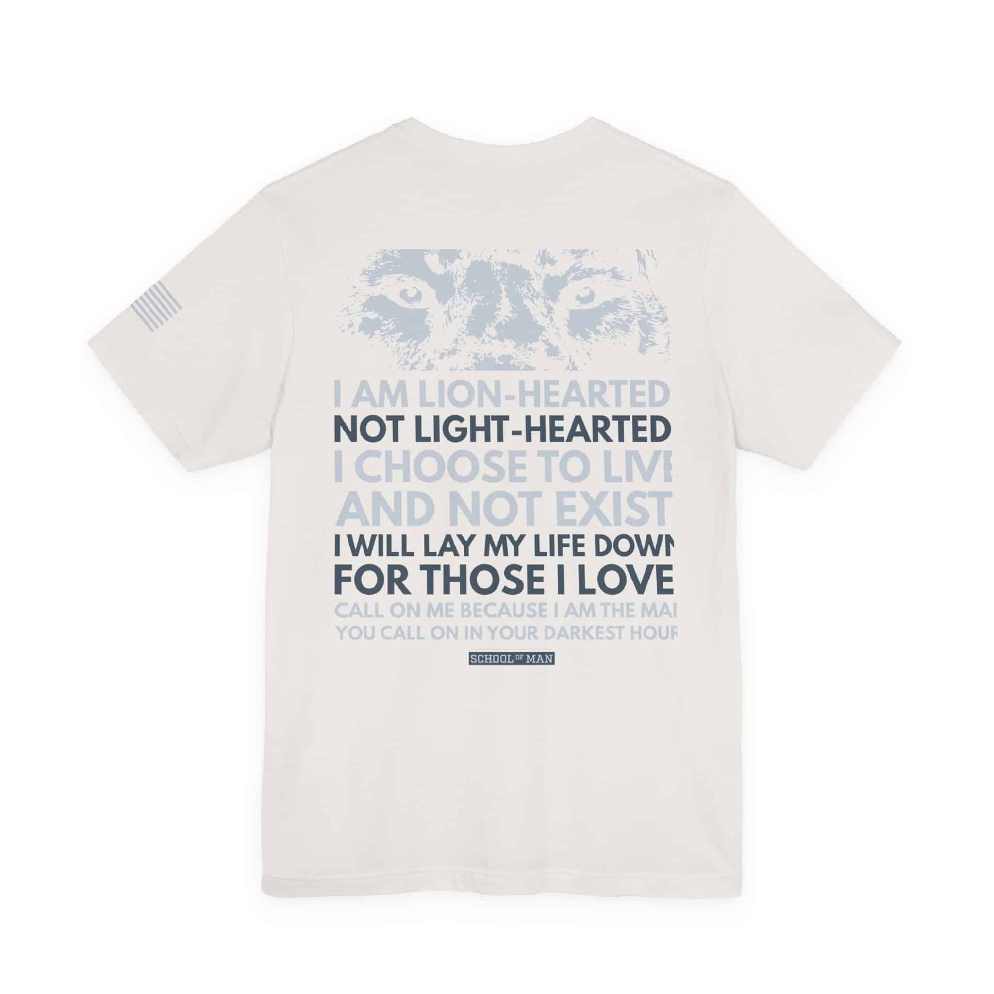 Lion-Hearted Typography Tee | I Am Lion-Hearted Inspirational T-Shirt - Image 18