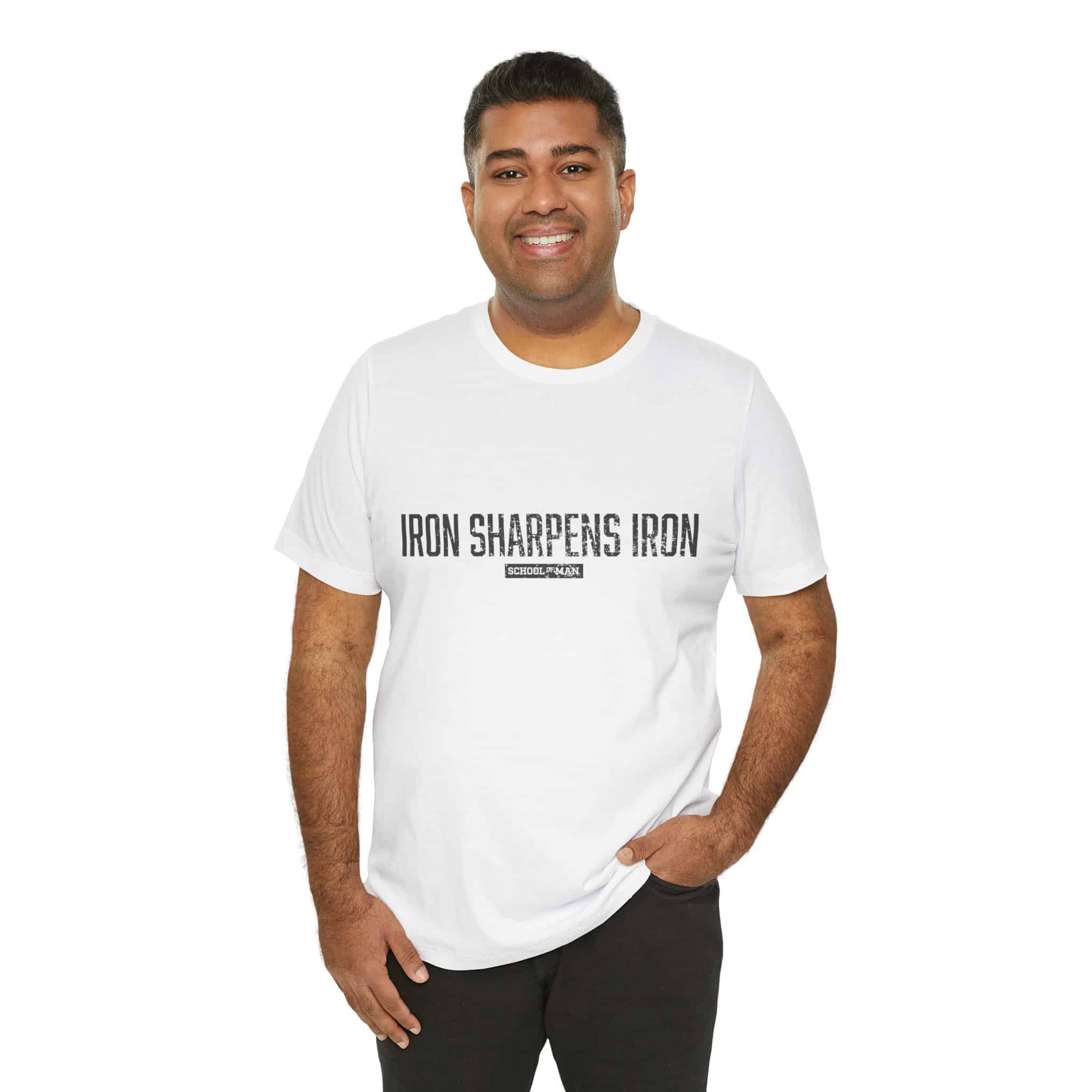 Iron Sharpens Iron tee | 'As One Man Sharpens Another' motivational shirt - Image 3