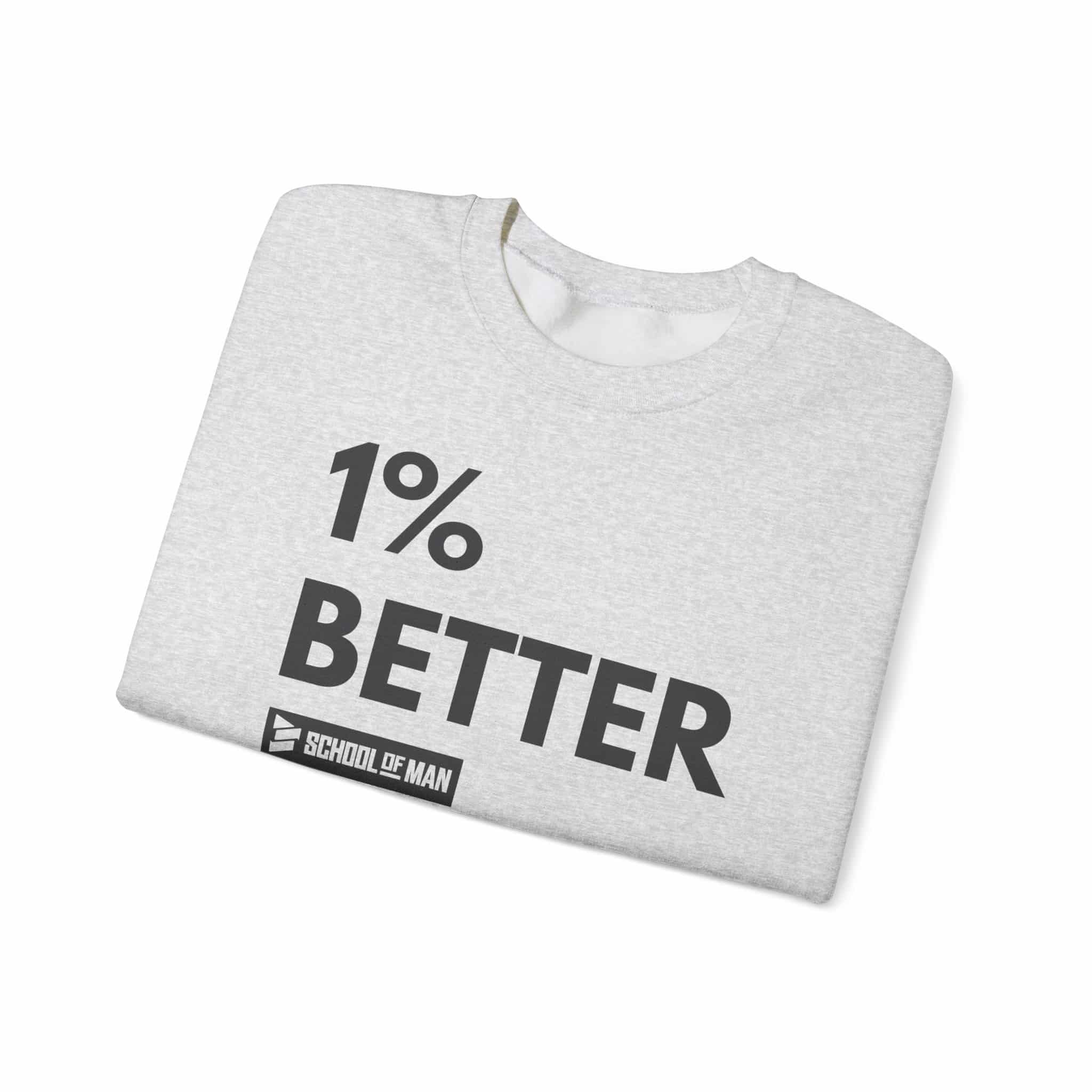 1% Better Crewneck Sweatshirt – Motivational Fitness Pullover - Image 9