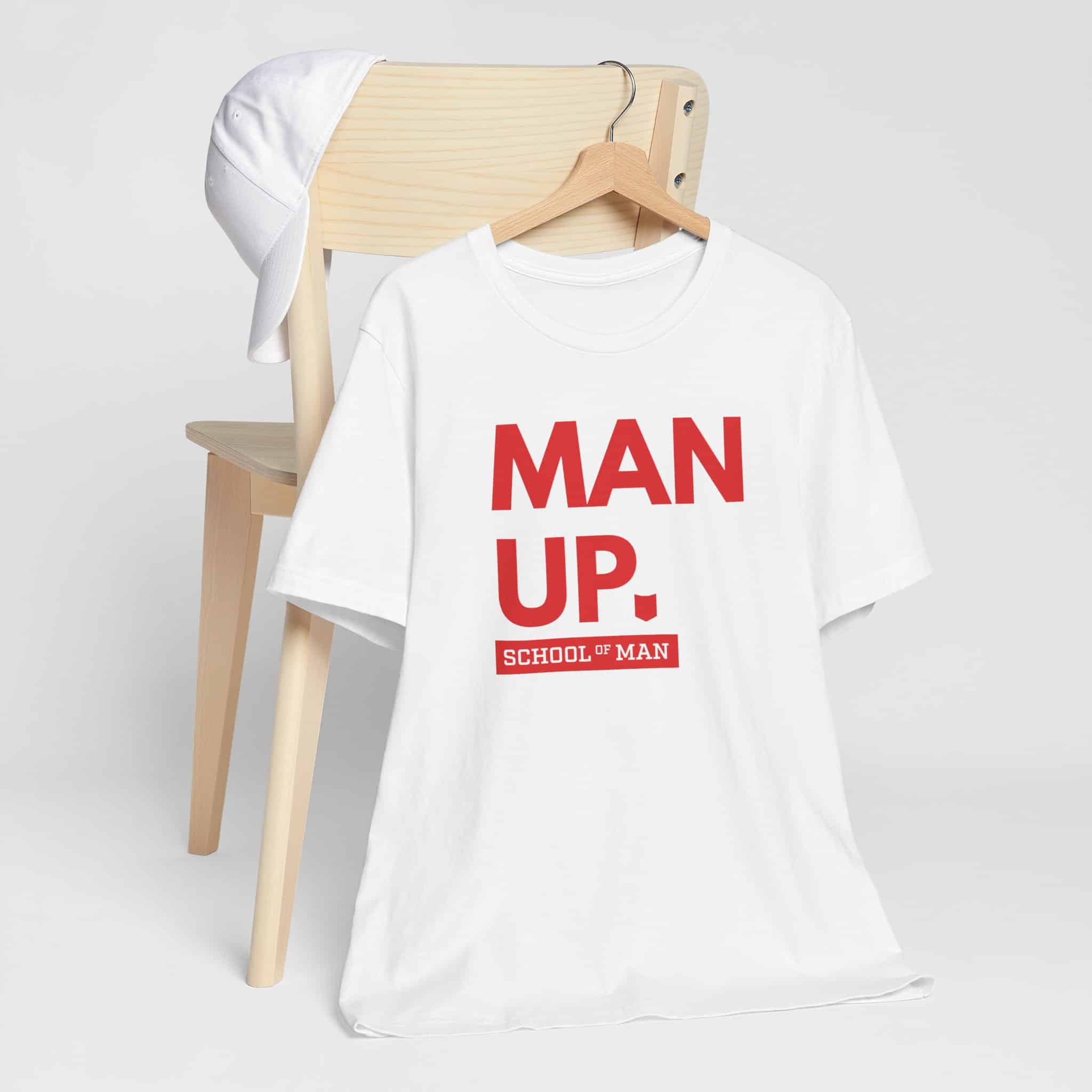 Man Up School of Man Tee | Masculine Typography Shirt - Image 3