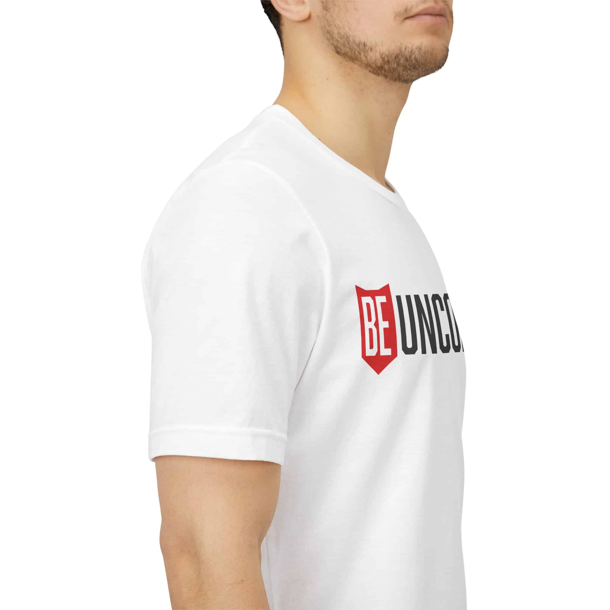 Be Uncommon graphic Tee | Motivational typography shirt, Red shield logo - Image 5